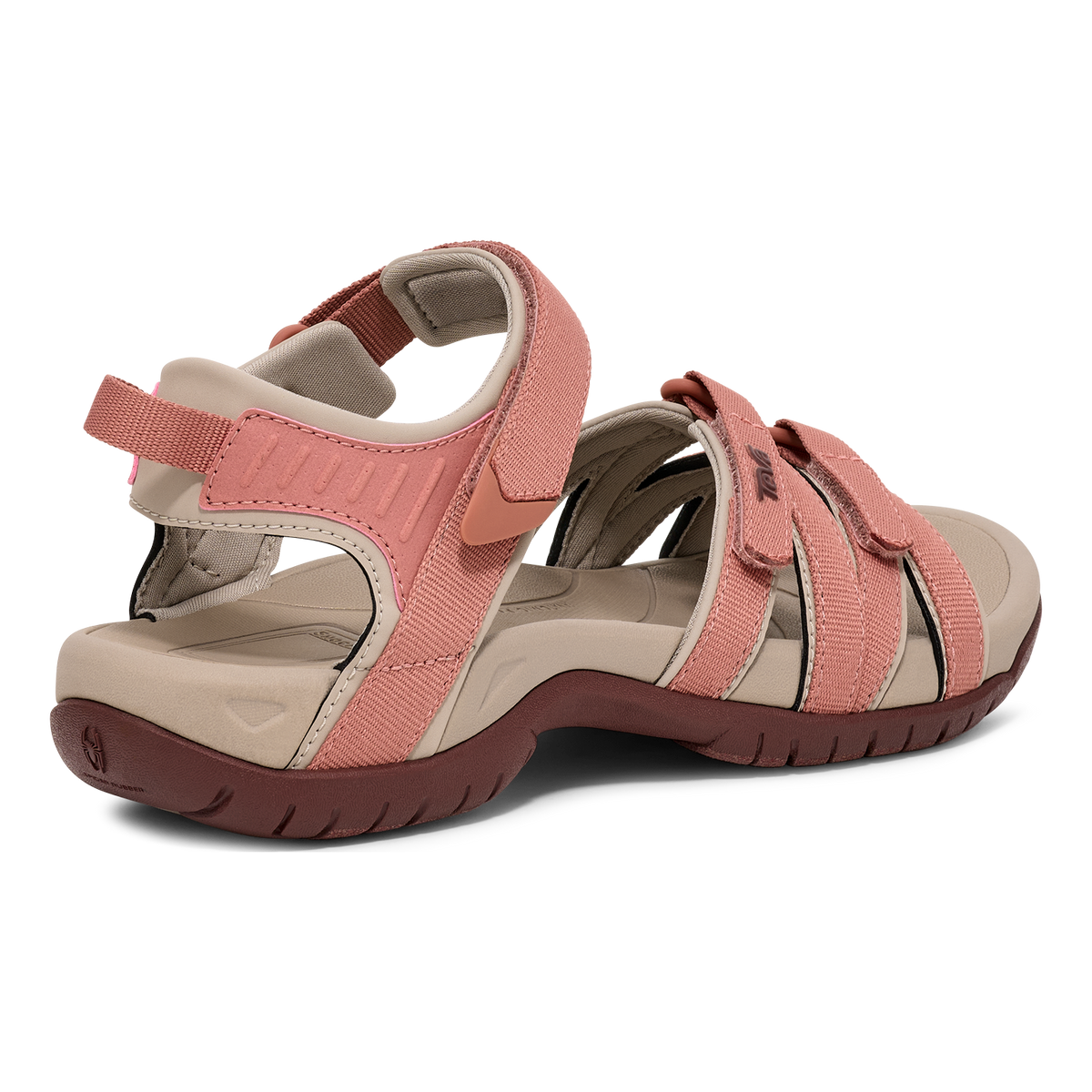 Teva Tirra women's sandal in Desert Sand/Rum Raisin, back angle
