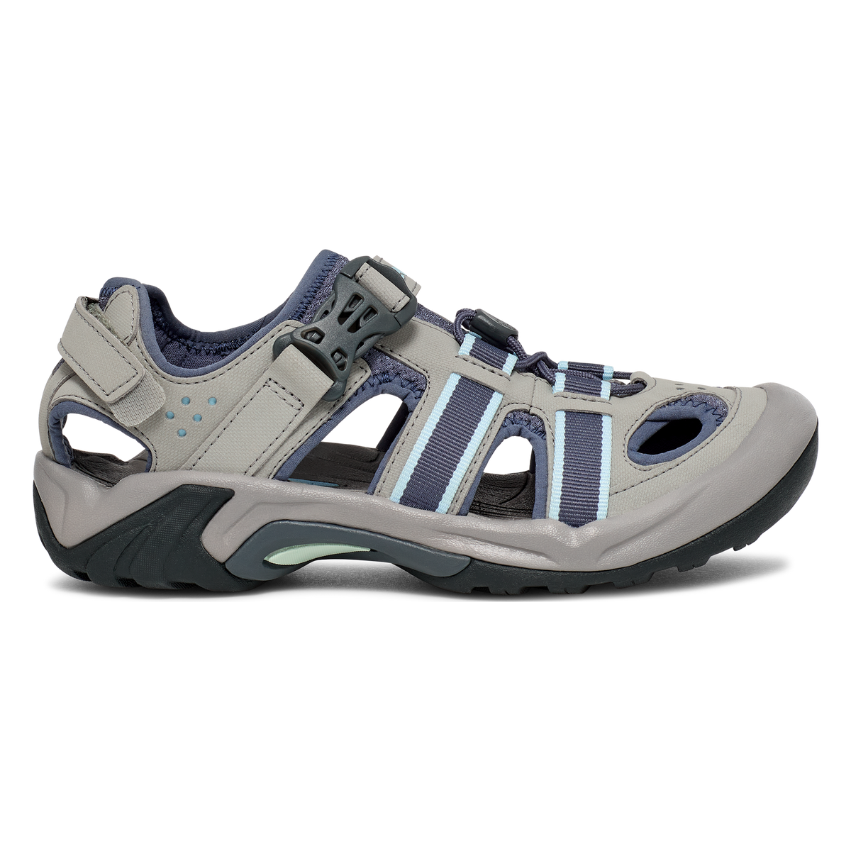 Teva Omnium women's closed-toe water sandal in Slate, side view