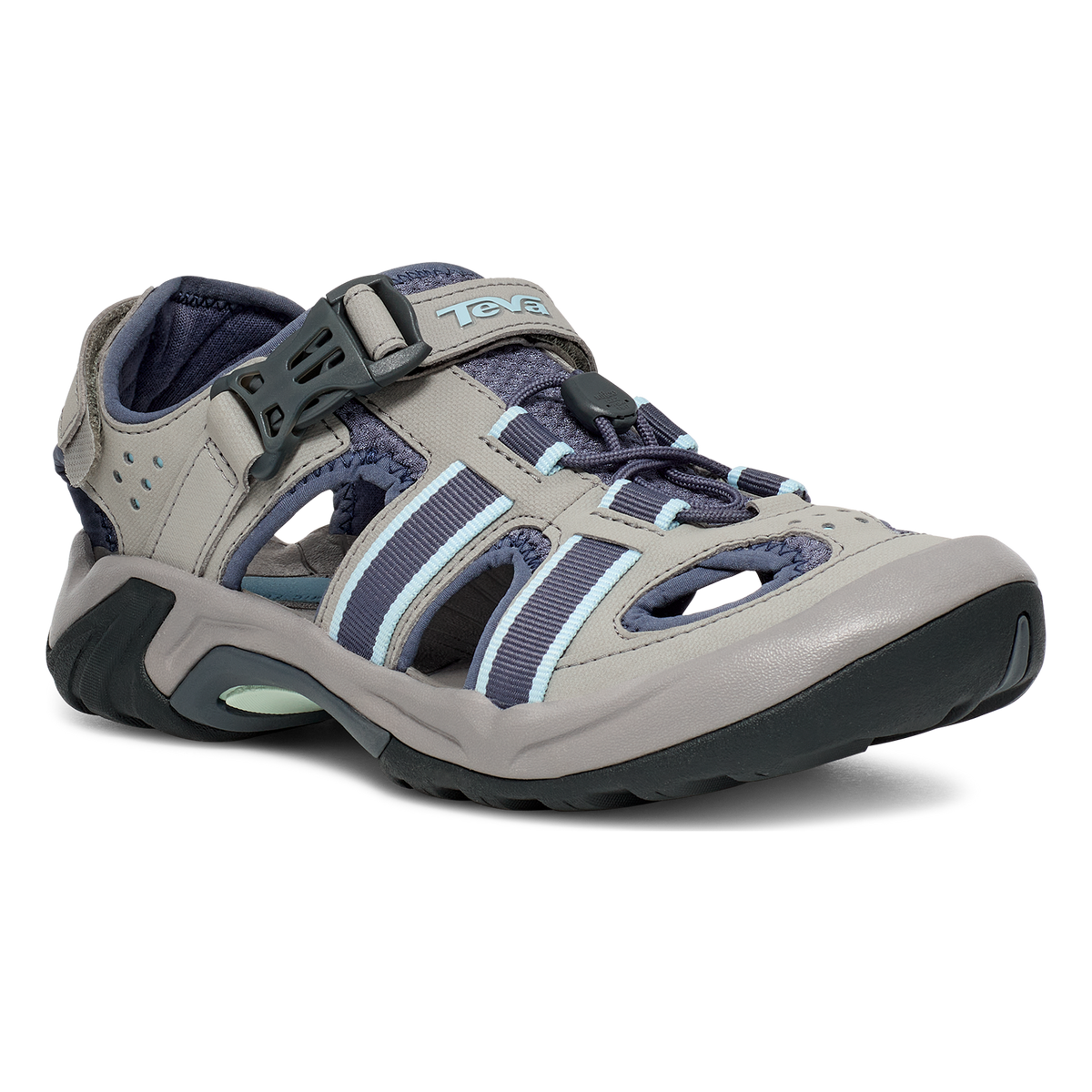 Teva Omnium women's closed-toe water sandal in Slate, angle view