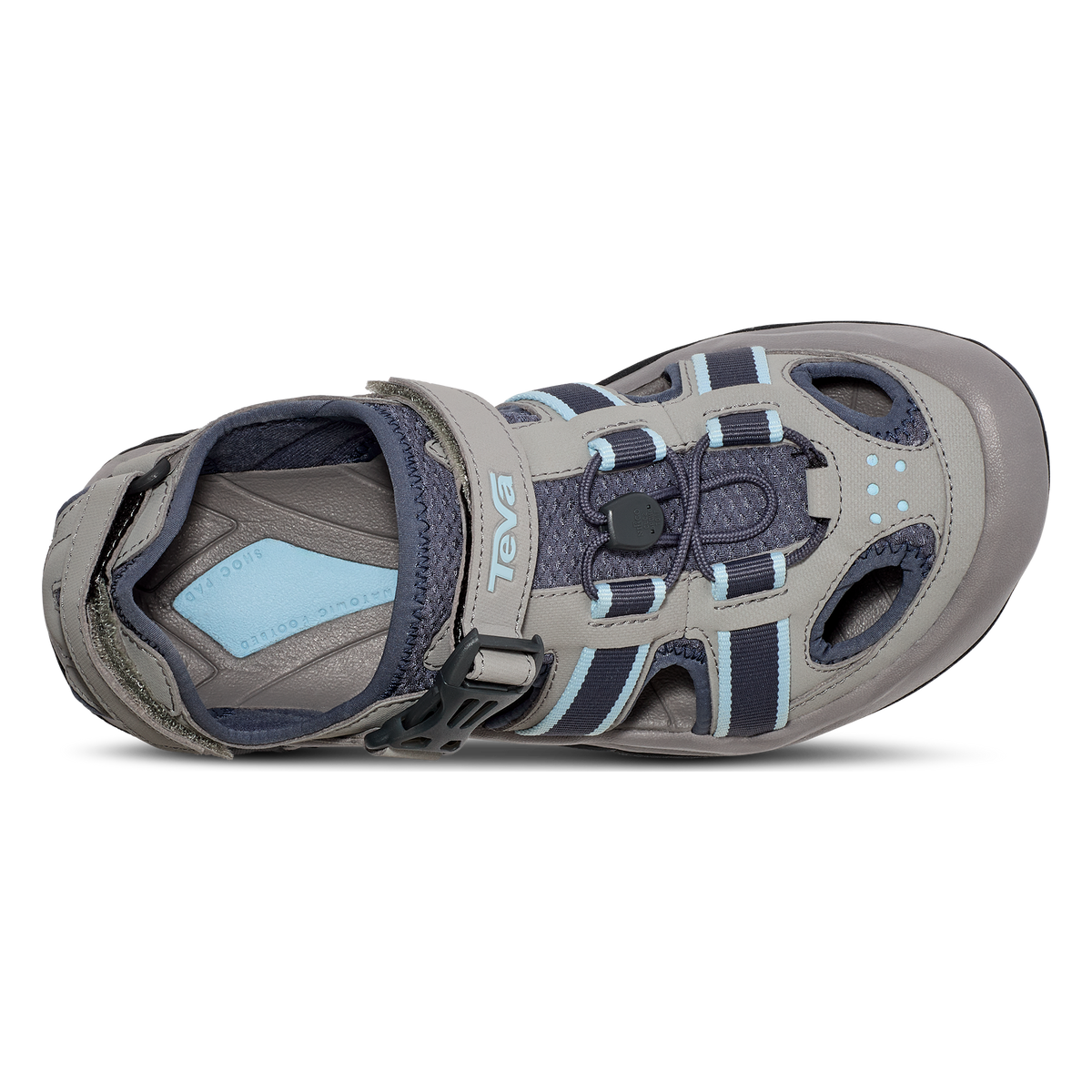Teva Omnium women's closed-toe water sandal in Slate, top view