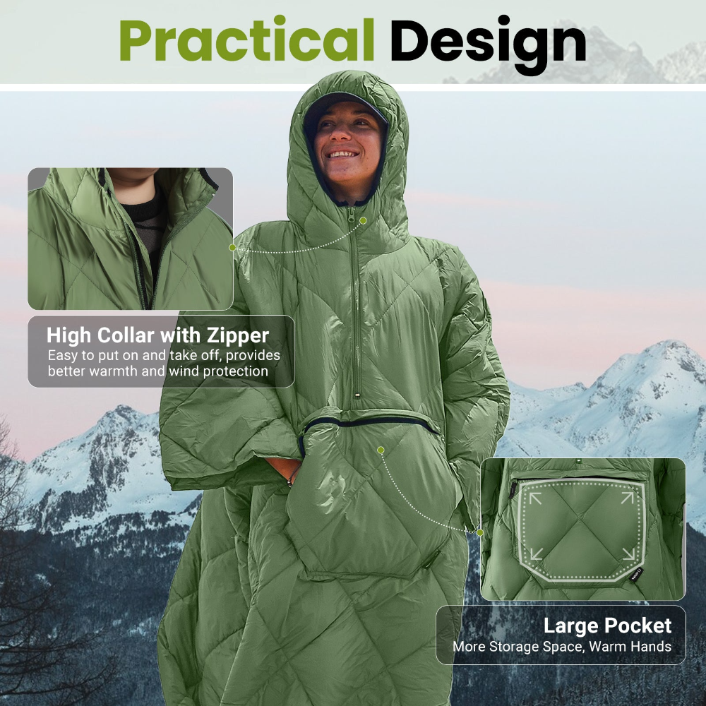 Atepa Murano Camping Poncho - Green