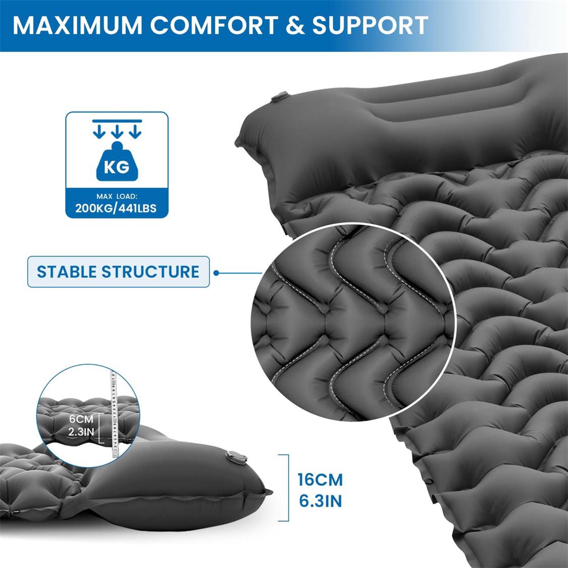 KingCamp Deluxe 10 Inflatable Sleep mat (6)