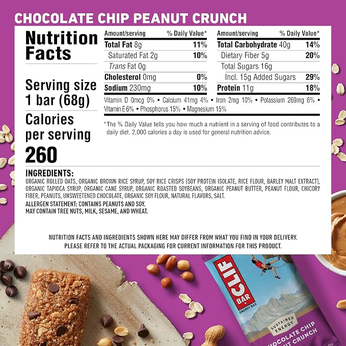 CLIF BAR Energy Bars 6pk - 4 Flavours