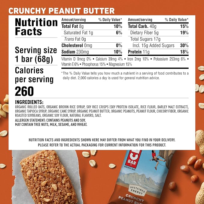 CLIF BAR Energy Bars 6pk - 4 Flavours
