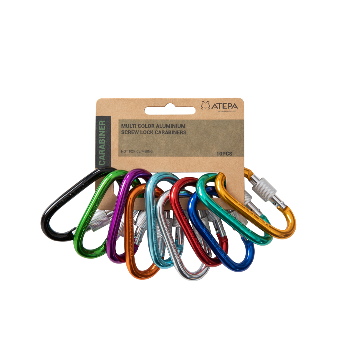 ATEPA Screw Lock Camping Carabiner set of 10
