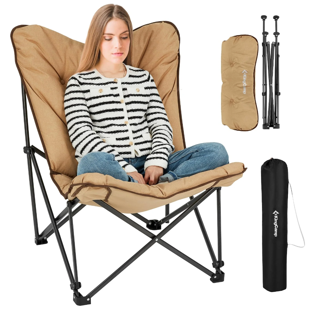 KingCamp Glamping Package - Tent, Sleeping Bags, Double Luxury Mat and 2 Butterfly Chairs Bundle