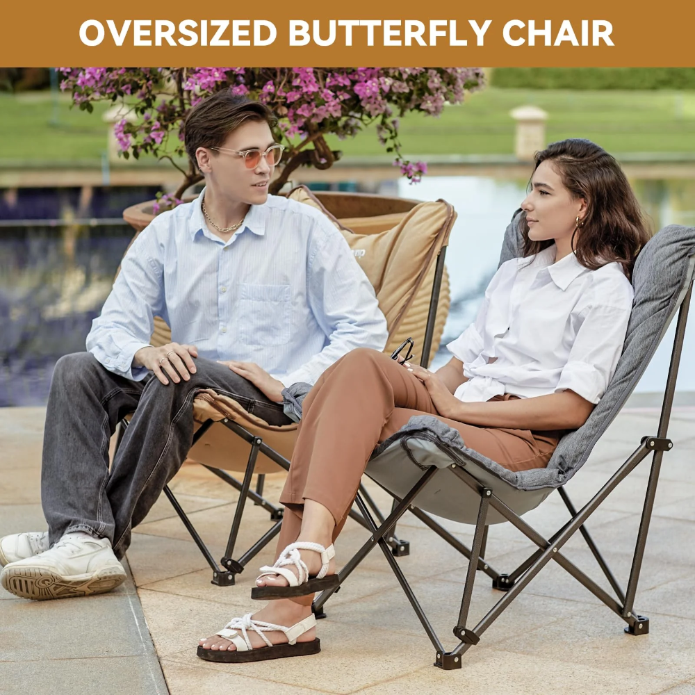 KingCamp Padded Butterfly Folding Chair - Khaki