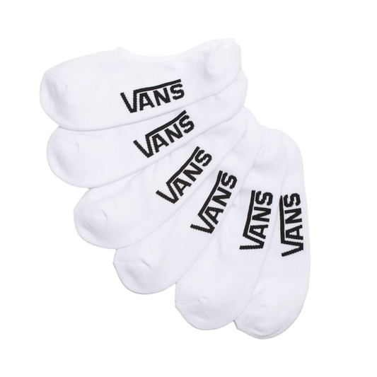 Vans Classic Super No Show Socks 3 Pack White