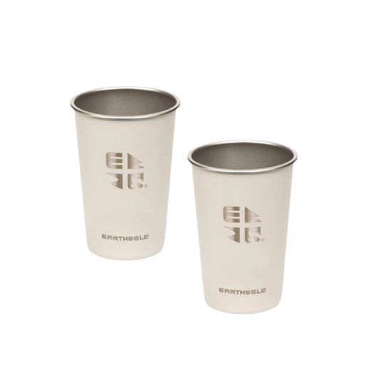 Earthwell Pint Cup 470ml - Twin Pack with Free Cup Holders - 3 Colours