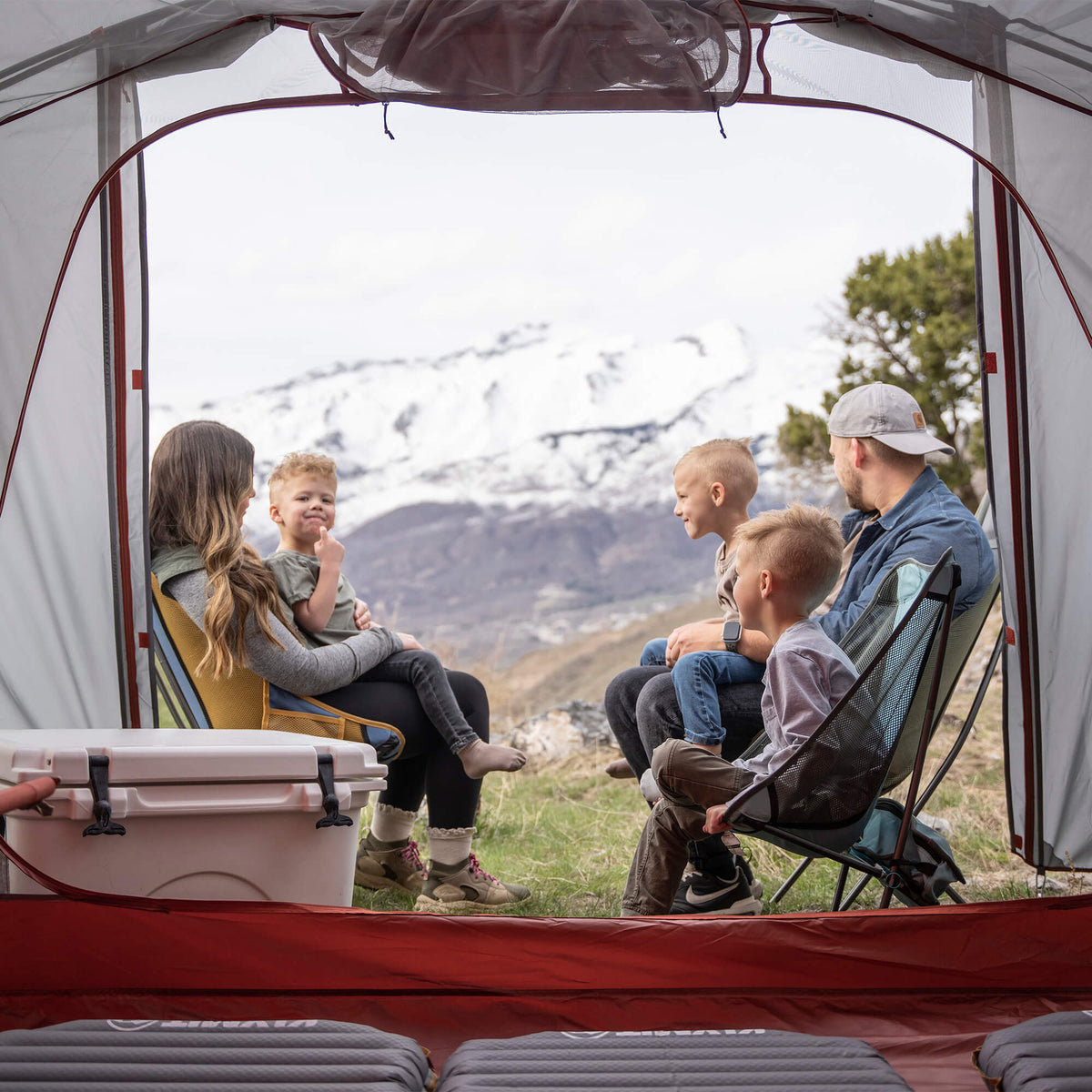 View out the door of the Klymit Cross Canyon 6 Tent