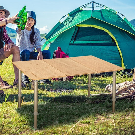 KingCamp Folding 3 section Bamboo table - 75 x 50cm