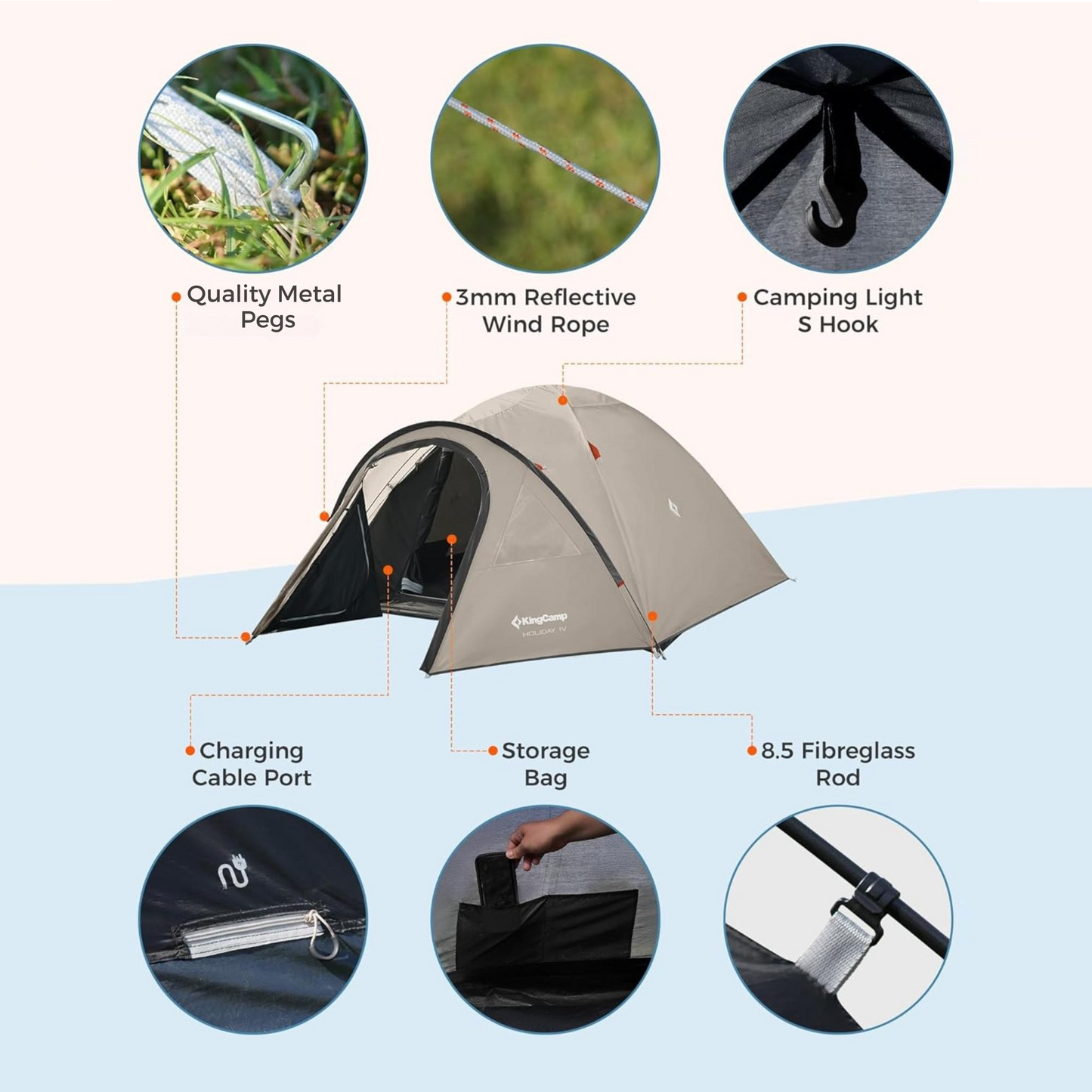 KingCamp Holiday 4 Dome tent Green