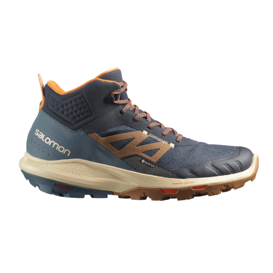 Salomon Outpulse Mid Gtx-Ebony Bleached Sand Vibrant Orange-8.5