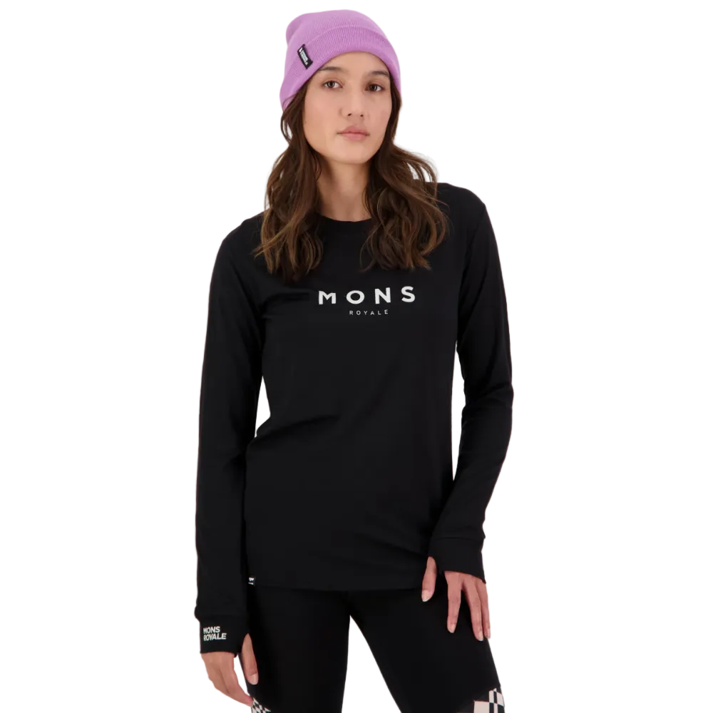 Mons Royale Womens Yotei Merino L/S Black