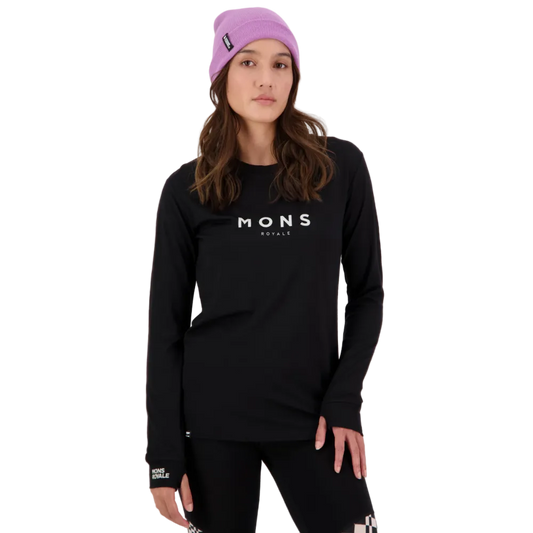 Mons Royale Womens Yotei Merino L/S Black