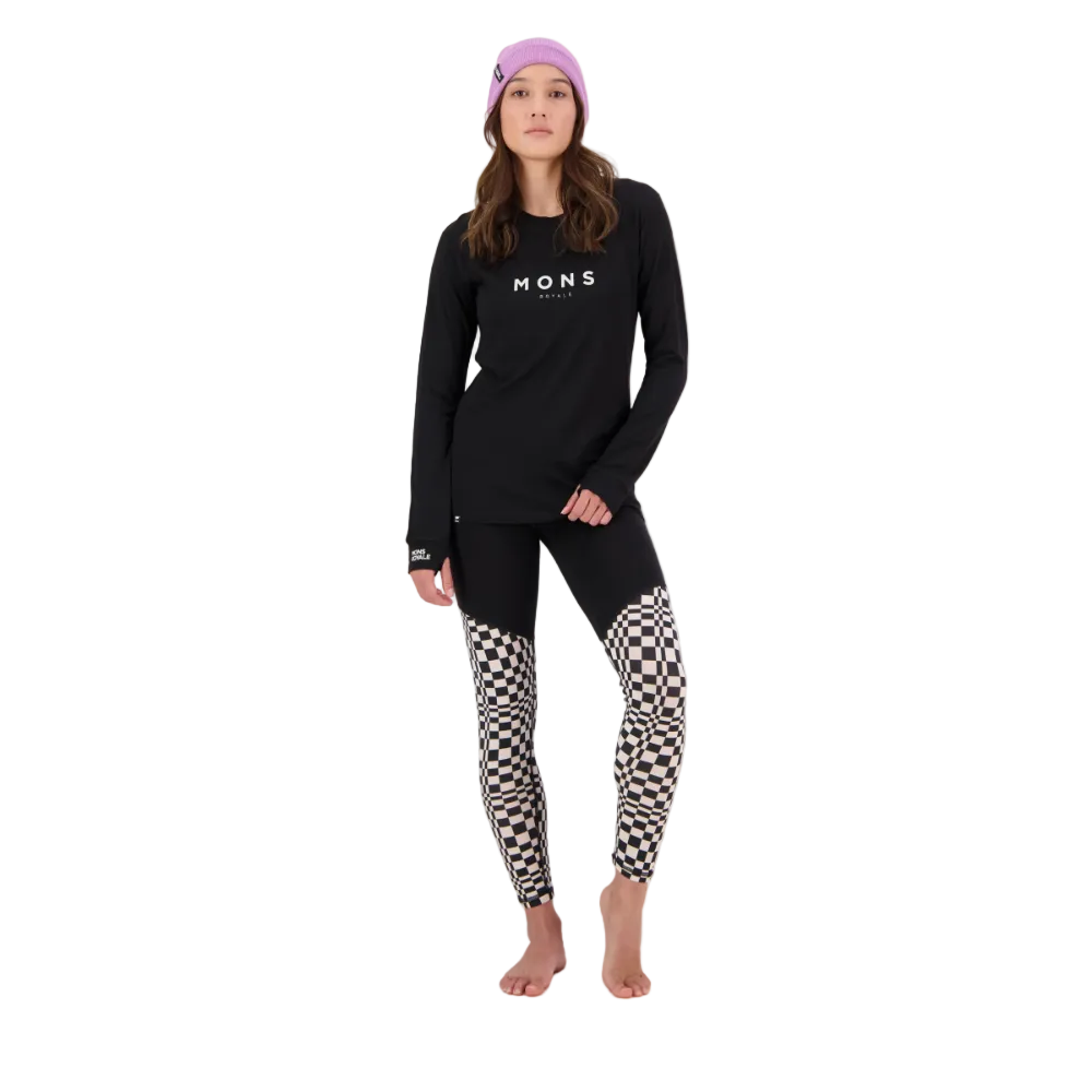 Mons Royale Womens Yotei Merino L/S Black