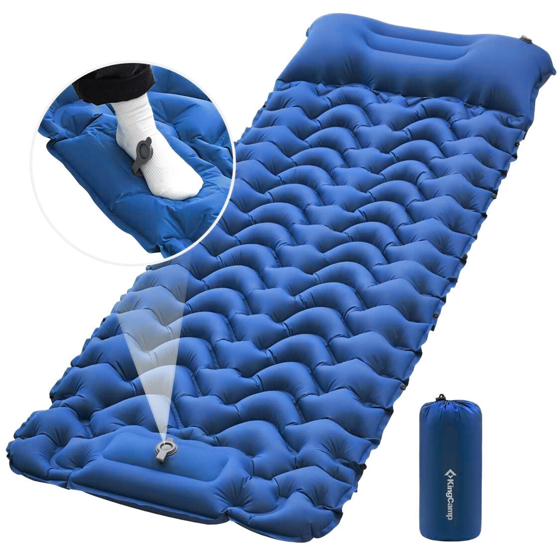 KingCamp Deluxe 10 Inflatable Sleep Mat Blue
