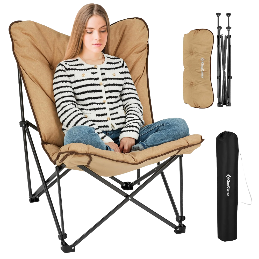 KingCamp Padded Butterfly Folding Chair - Khaki