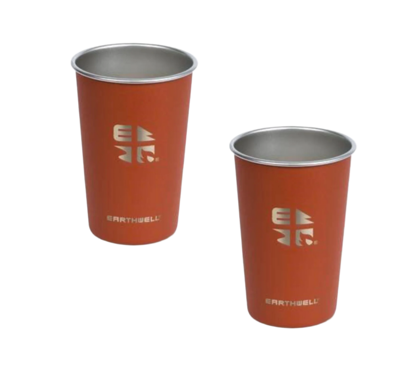 Earthwell Pint Cup 470ml - Twin Pack with Free Cup Holders - 3 Colours