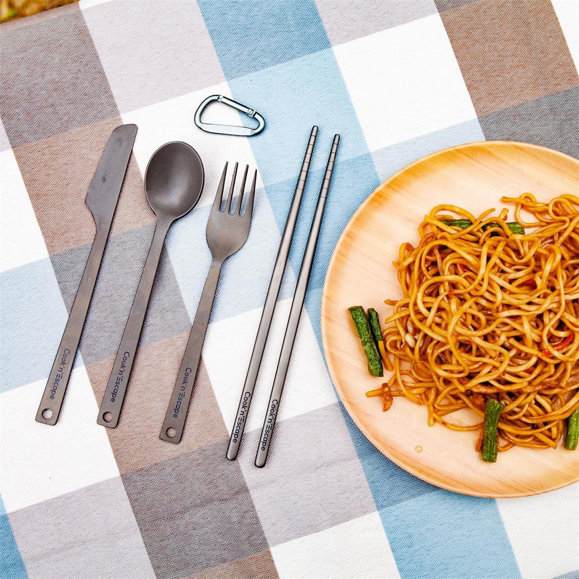 Cook'n'Escape 4-Piece Titanium Durable Cutlery Set