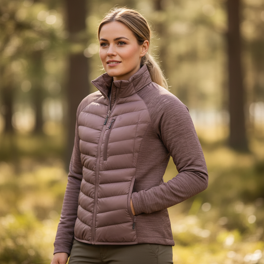 Pinewood Abisko Hybrid Women's Powerfleece Marron rose