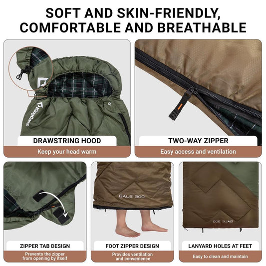 KingCamp GALE 300 Sleeping Bag With Hood (4)