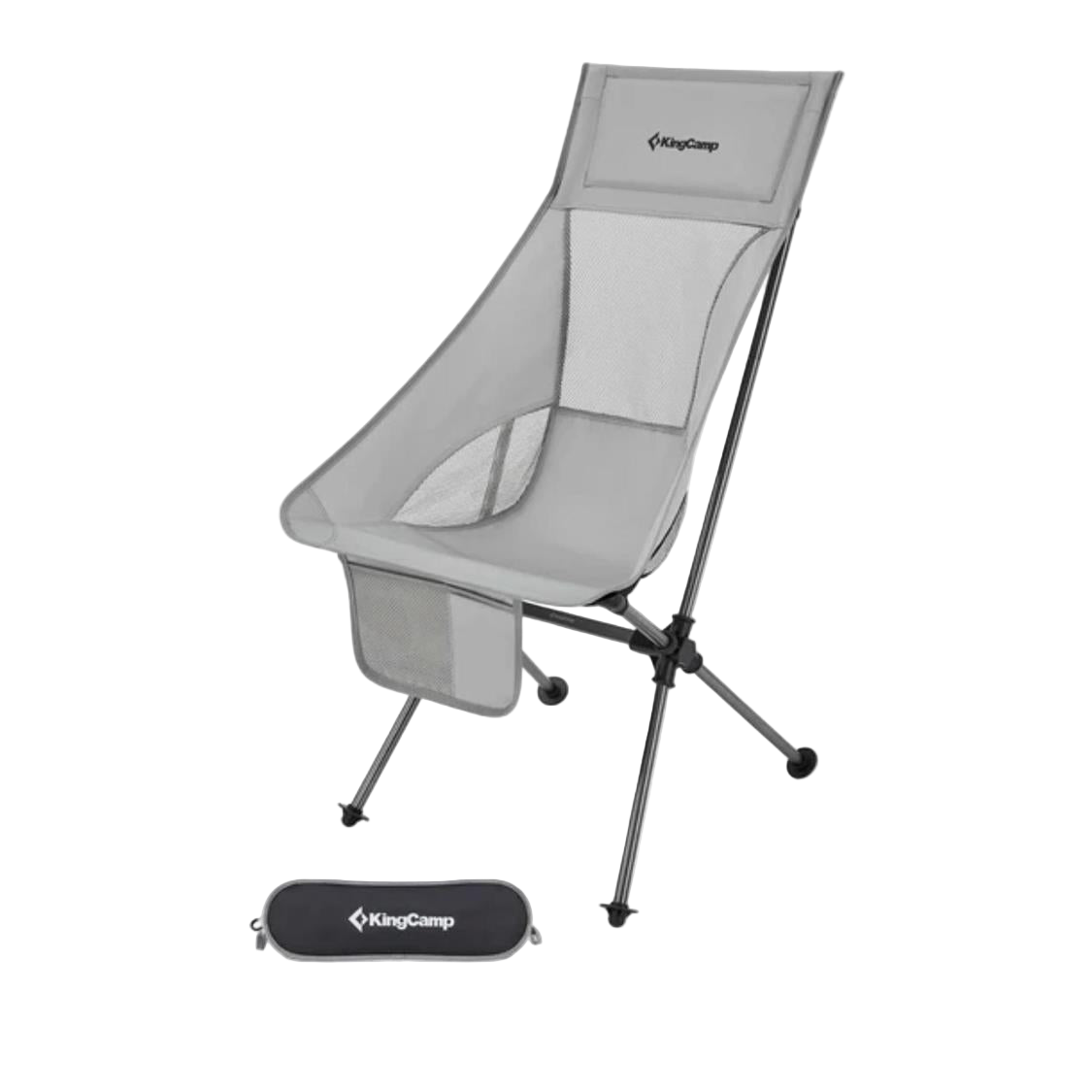 KingCamp Ultralight Highback Foldable Chair Grey