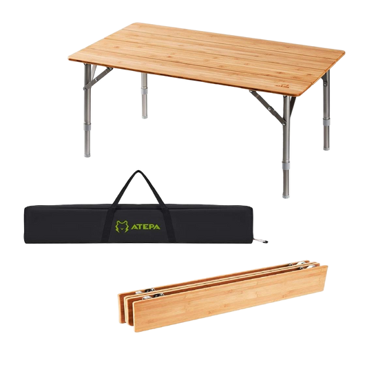 Atepa Bamboo Folding Camping Table
