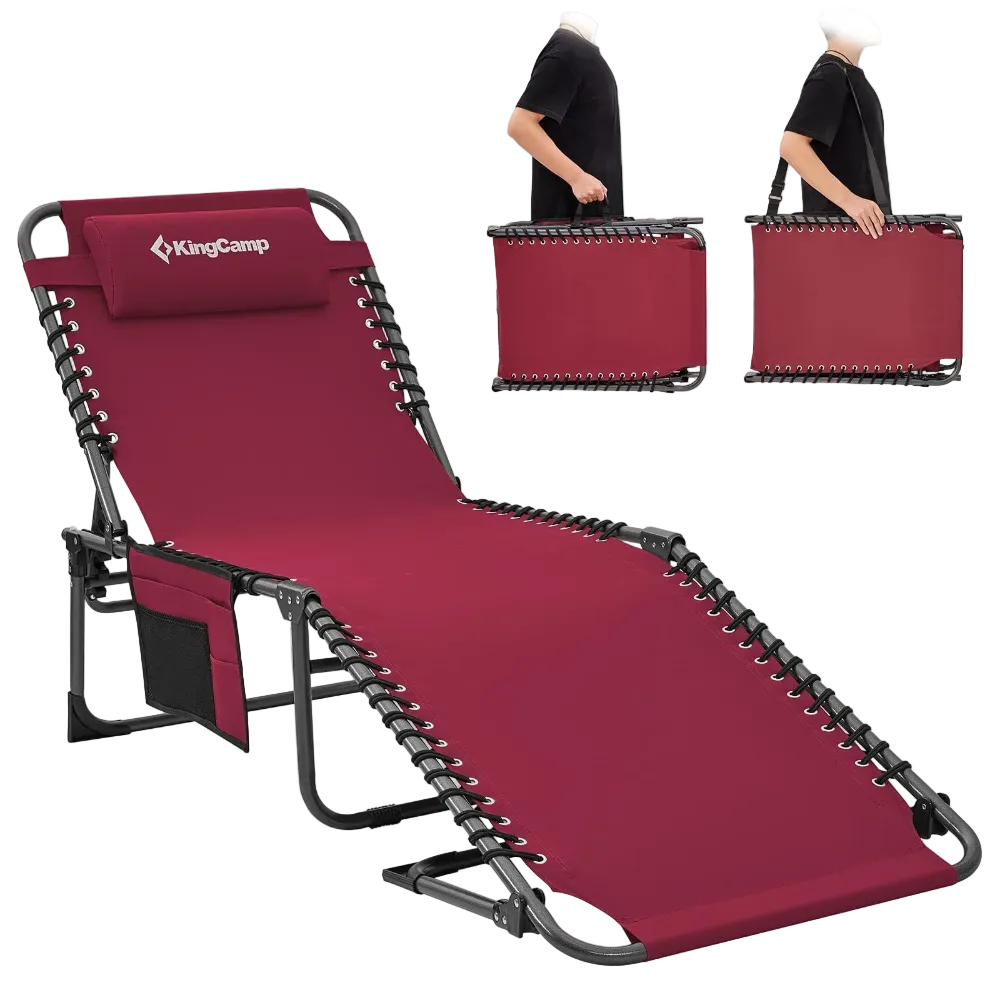 KingCamp Berlin Folding Sun Lounger - Two Colours