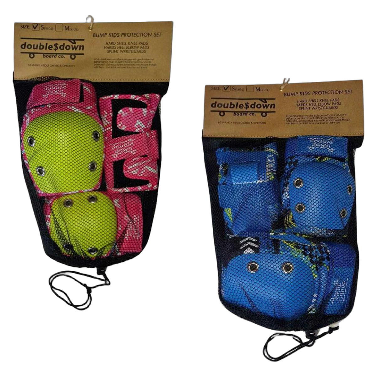 double$down Bump Set Kids Skate Protection Kit, pink and blue
