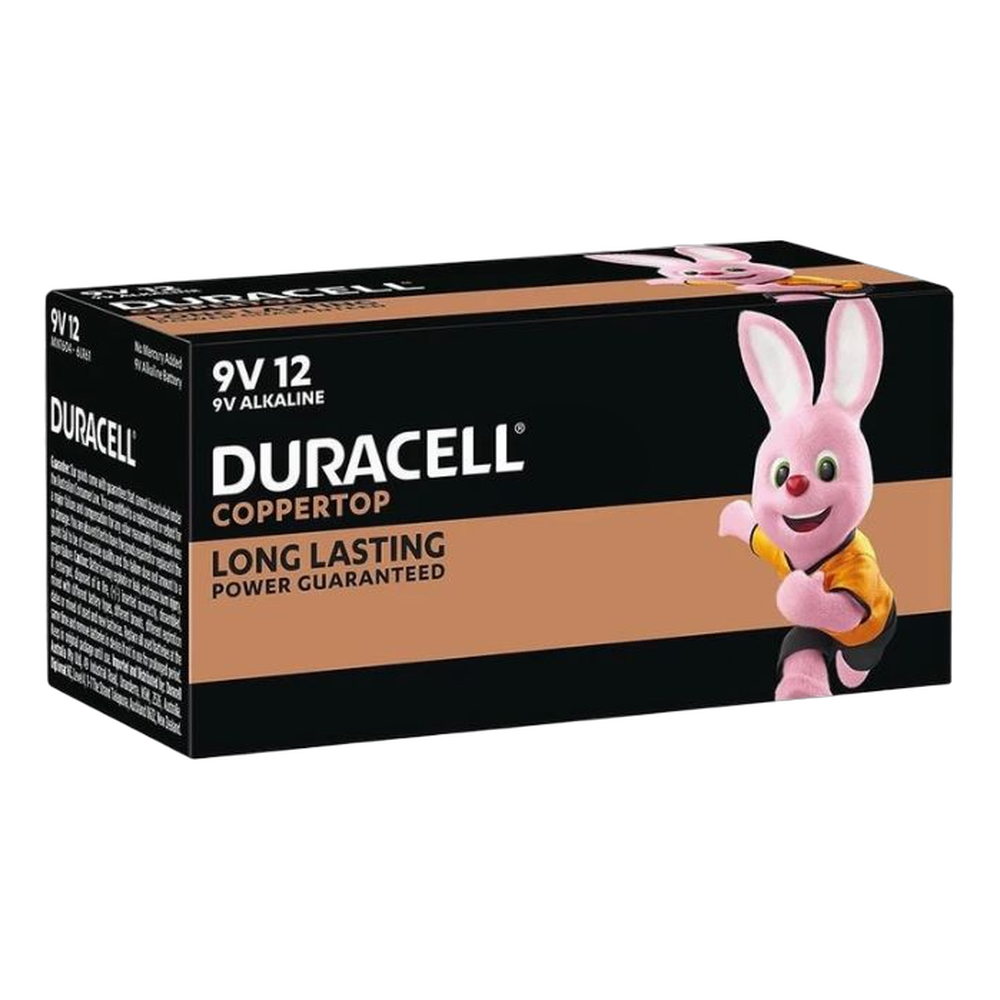 Duracell Coppertop 9V Alkaline Batteries - 12 Pack, box