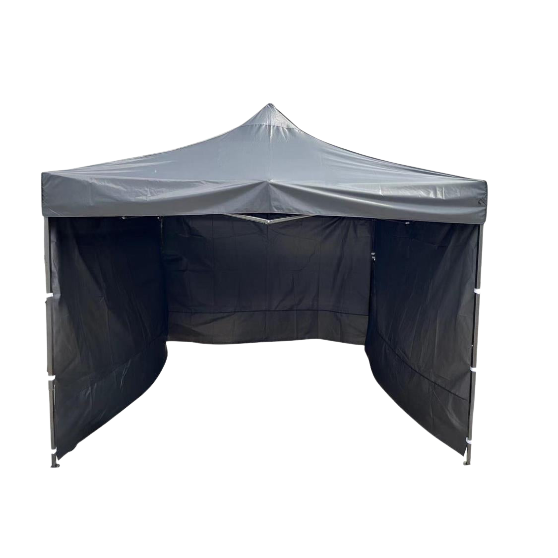 Jupiter 3X3 Gazebo with 3 walls Black
