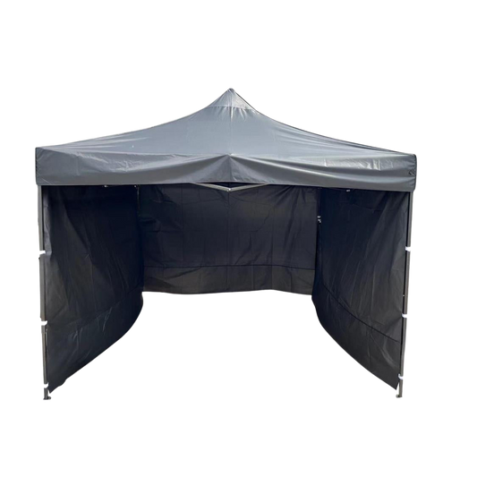 Jupiter 3X3 Gazebo with 3 walls Black