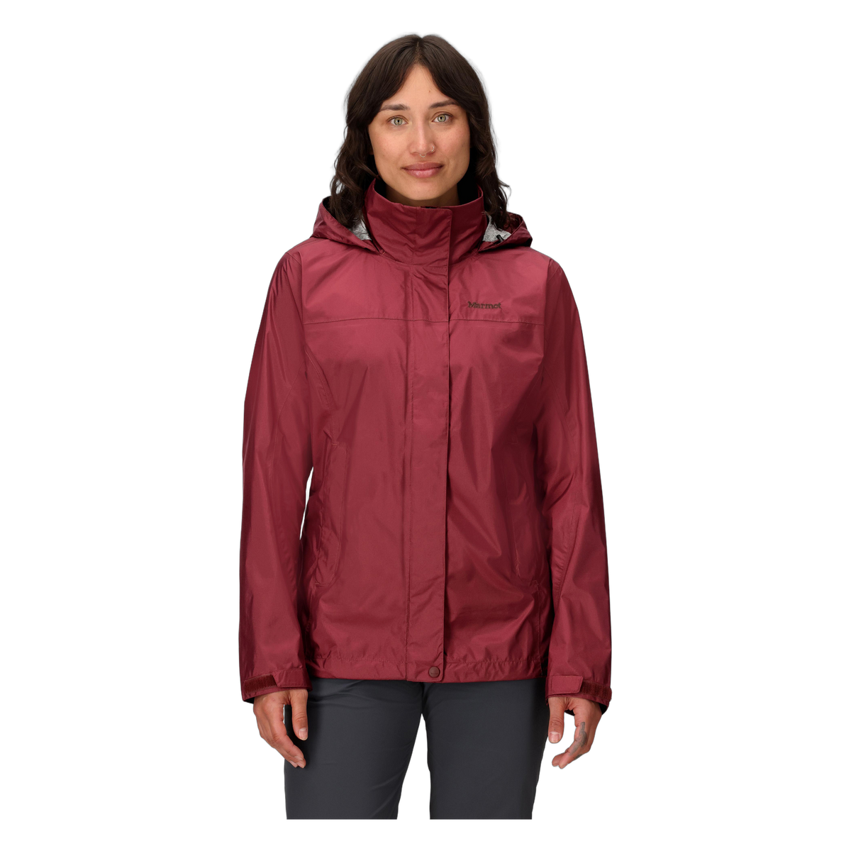 Marmot PreCip Eco Women's Rain Jacket in Acai Berry, front