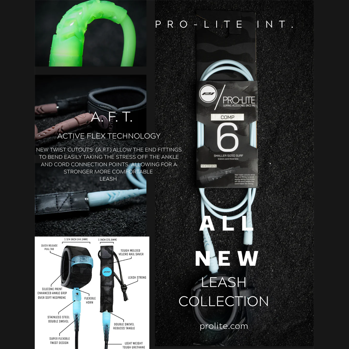 Prolite Freesurf Double Swivel Leash features