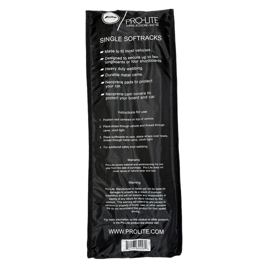 Prolite Single Soft Racks, pack back