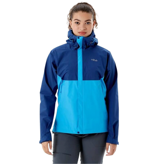 RAB Downpour ECO Womens Jacket Nightfall Blue/Alaska Blue
