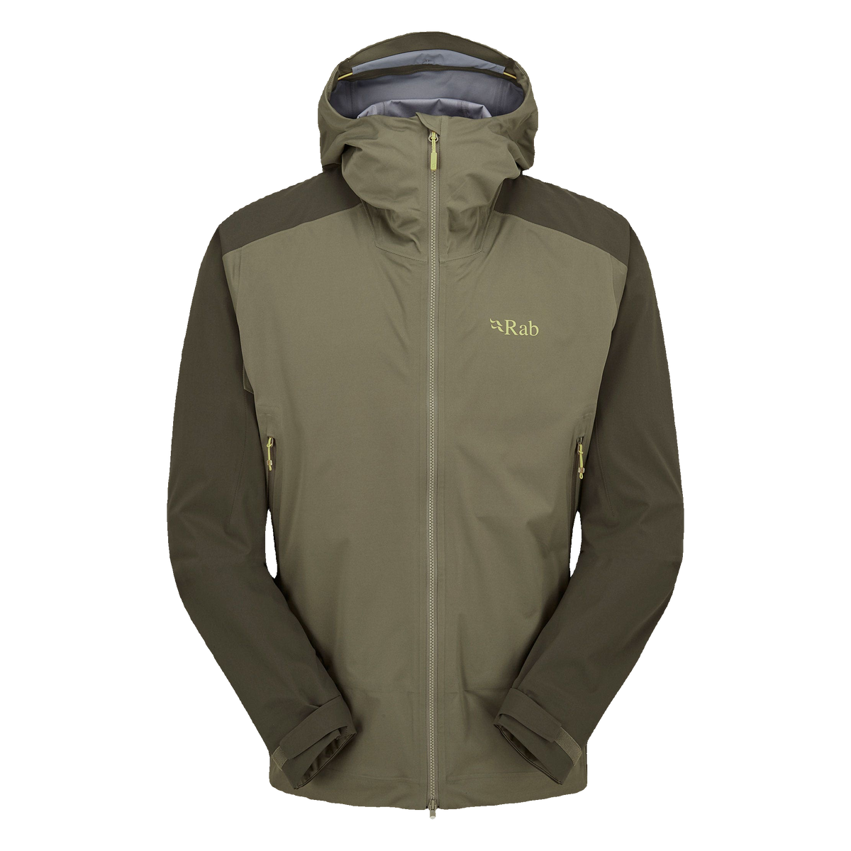 Rab Kinetic Alpine 2.0 Men's Jacket in Army/Light Khaki, front view
