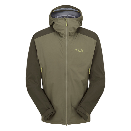 Rab Kinetic Alpine 2.0 Men's Jacket in Army/Light Khaki, front view