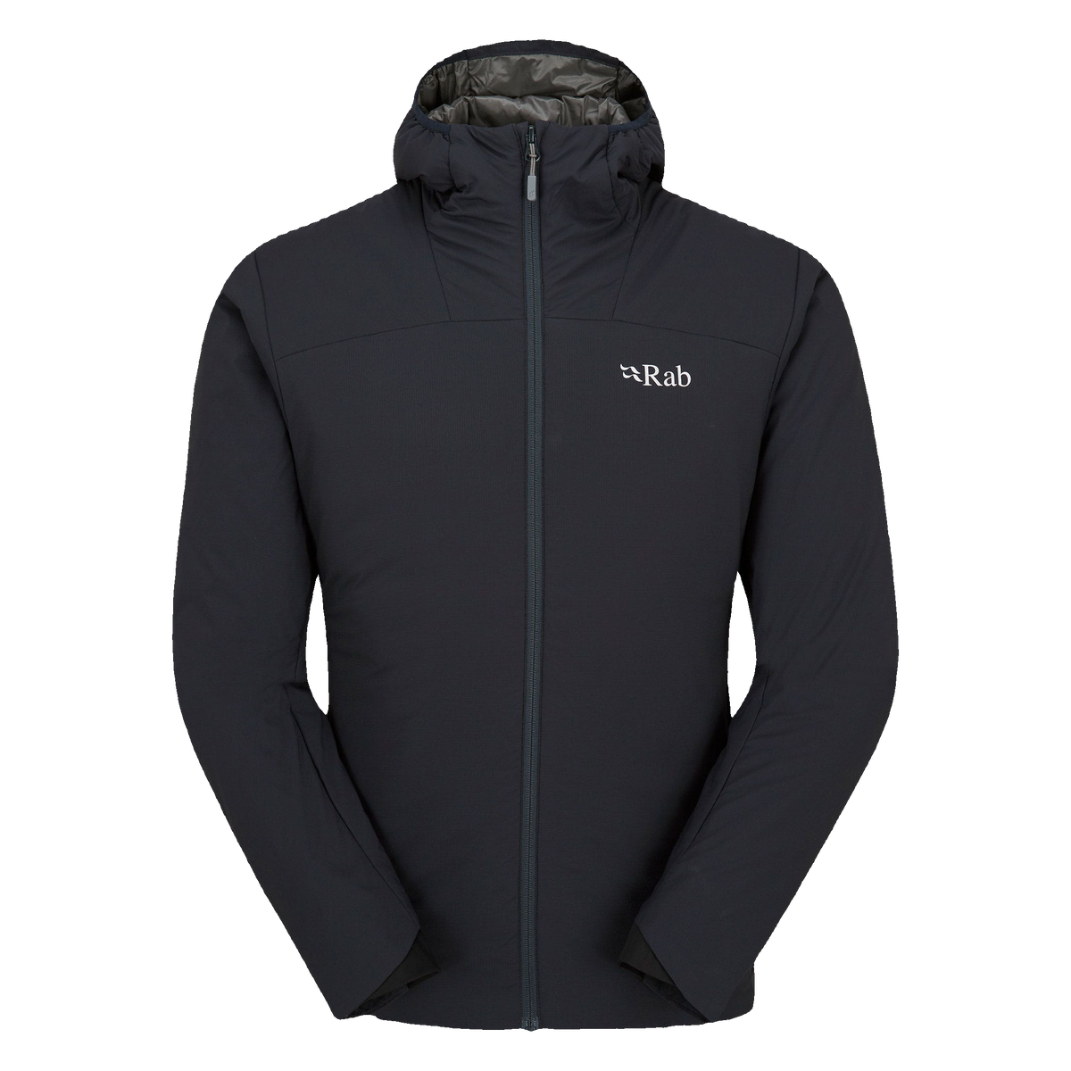 Rab Xenair Alpine Light Men's Jacket in Ebony (Zinc), front view