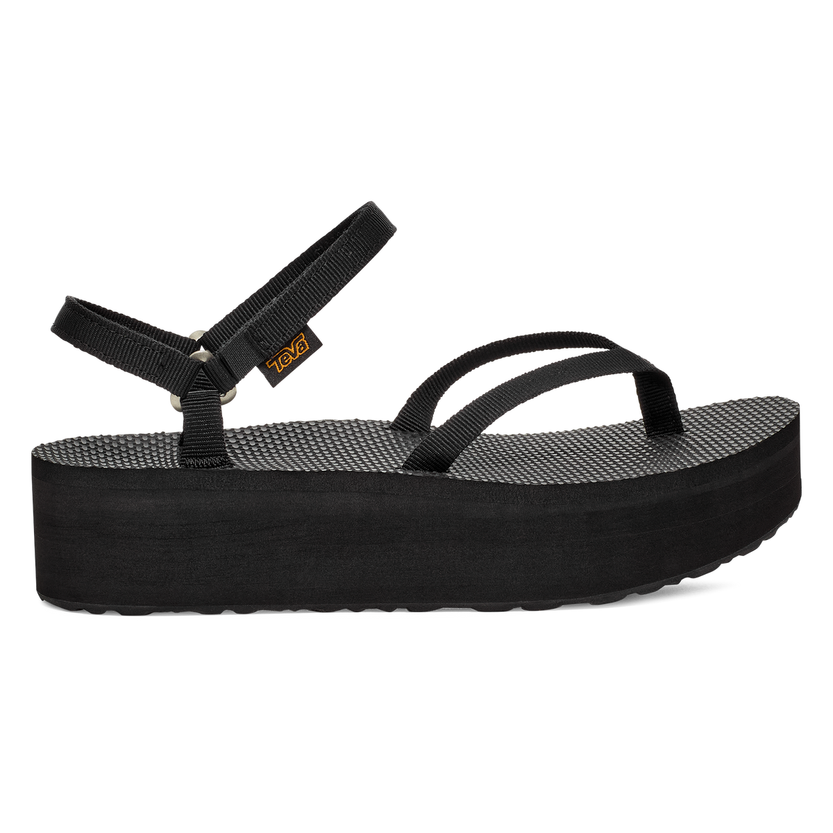 Teva Flatform Slim women's sandal in Black, angle view