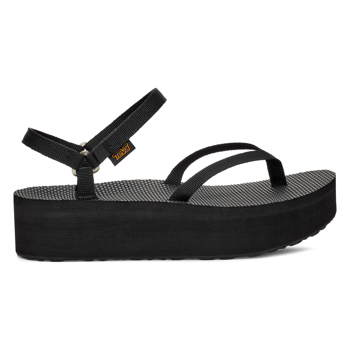 Teva Flatform Slim women's sandal in Black, side view