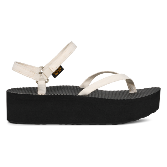 Teva Flatform Slim women's sandal in Coconut Milk/Black, side view