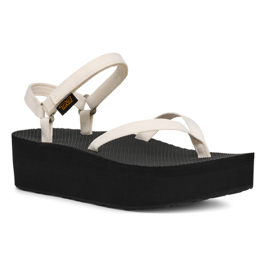 Teva Flatform Slim women's sandal in Coconut Milk/Black, angle view