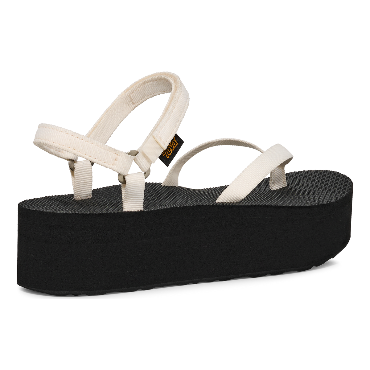 Teva Flatform Slim women's sandal in Coconut Milk/Black, back angle