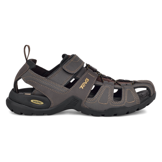 Teva Forebay men's closed-toe sandal in Turkish Coffee, side view