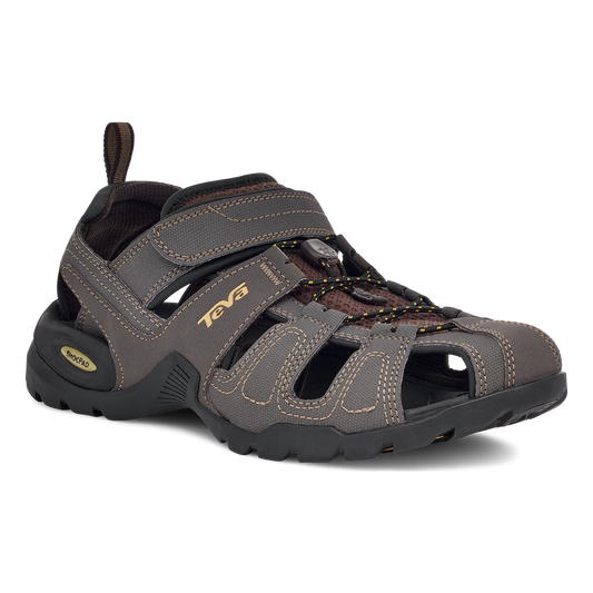 Teva Forebay men's closed-toe sandal in Turkish Coffee, angle view