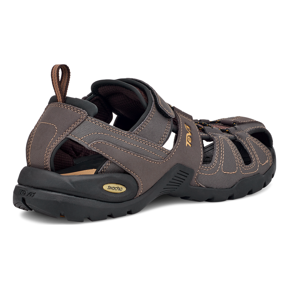 Teva Forebay men's closed-toe sandal in Turkish Coffee, back angle