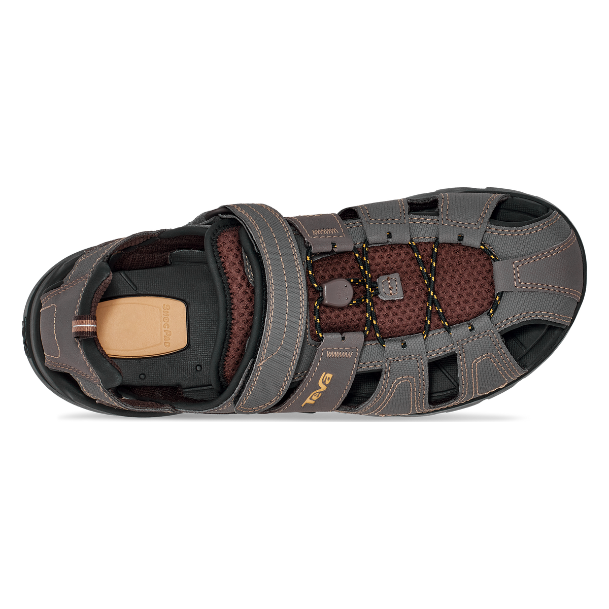 Teva Forebay men's closed-toe sandal in Turkish Coffee, top view