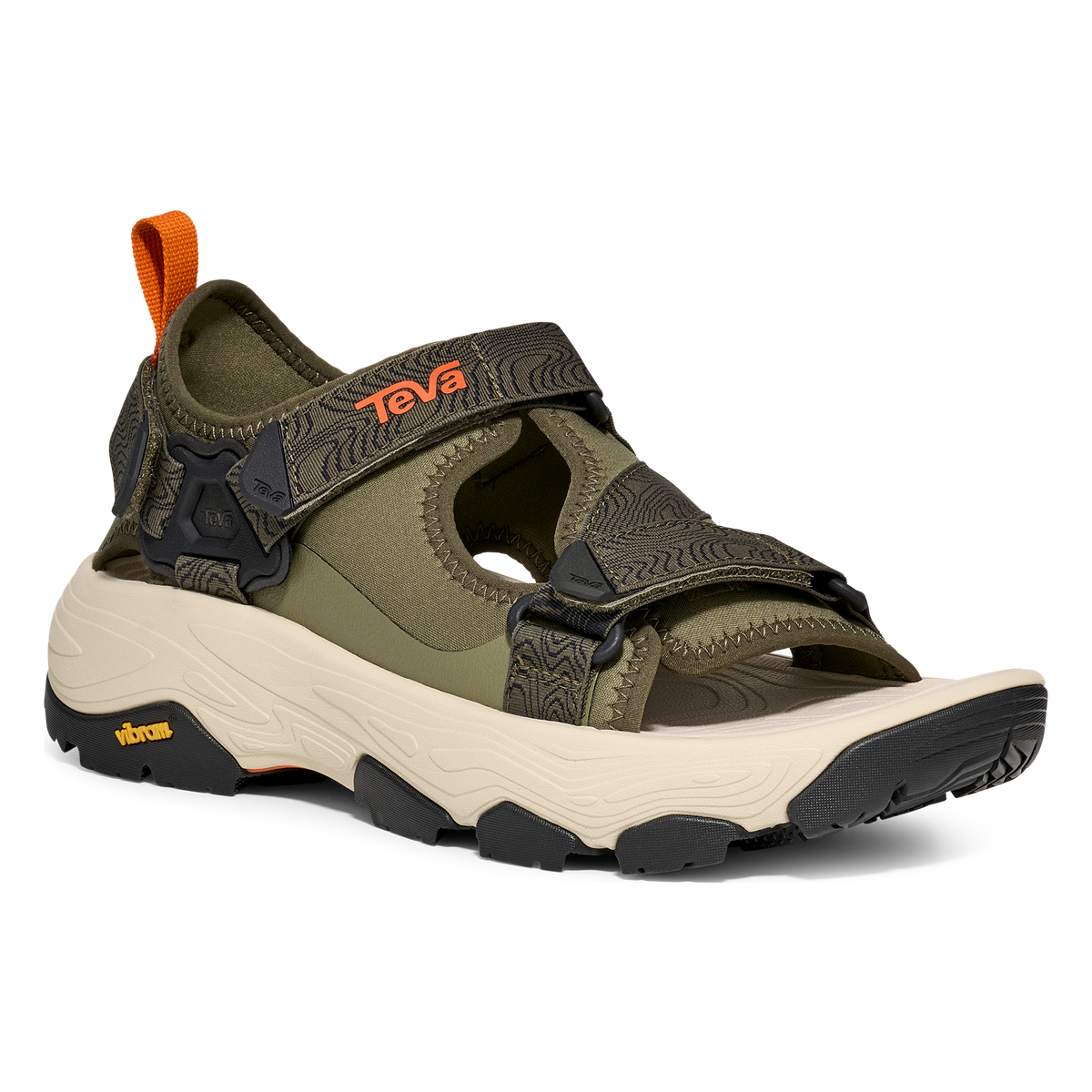 Teva Grandview Max men's hiking sandal in Olive, angle view